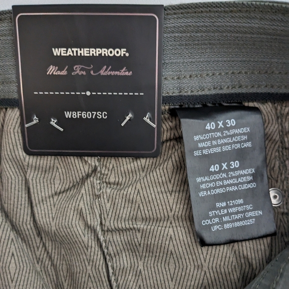 WEATHERPROOF Men strength legs Utility Pants size: 40x30 NWT - Picture 9 of 11